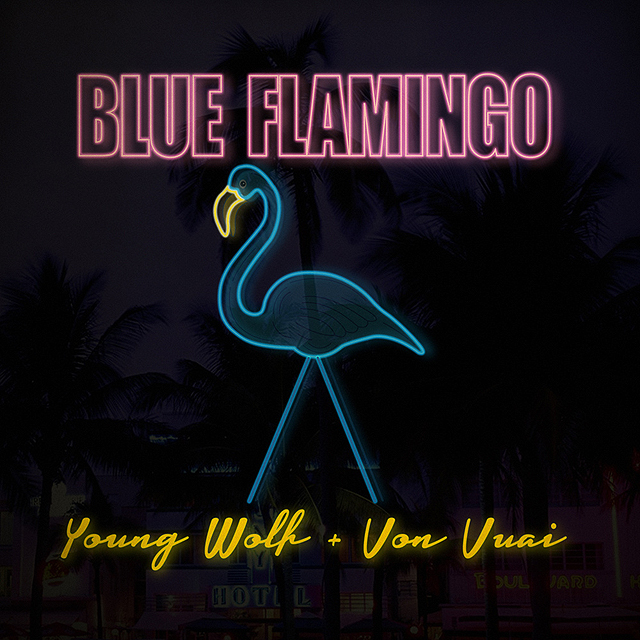 blue flamingo