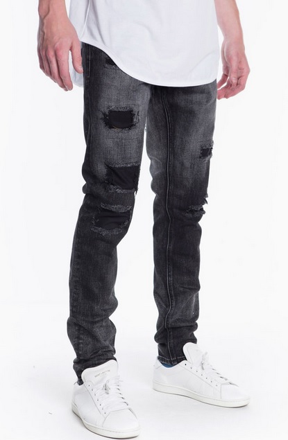 crysp young ripped denim black