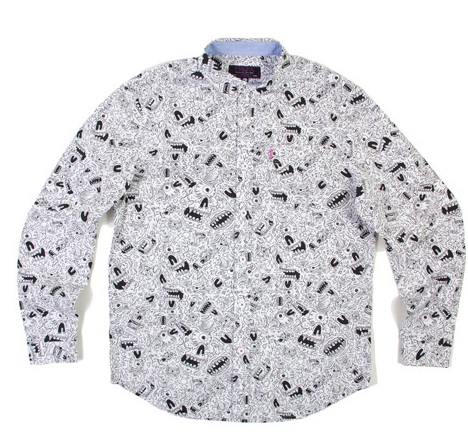 skull button up white