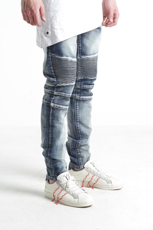 spur biker denim