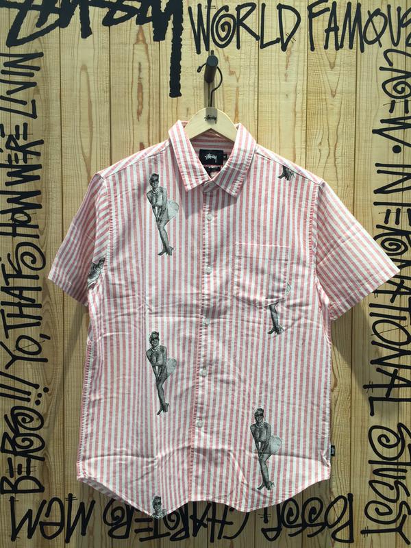 stussy strip shirtl